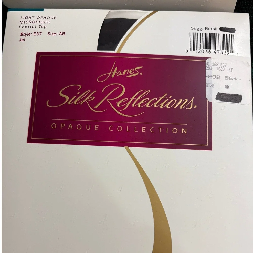 Hanes Silk Reflections Opaque Microfiber Control Top Tights 2pk Navy Jet Size AB